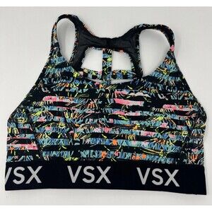 VSX, Victoria’s Secret Sports Bra, Size Medium, Bright Floral, Ladder Back